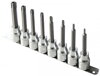 Sada 8ks nadstavcových bitov TORX TAMPER - 1/2'' L=100 