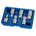 Nadstavce Torx s otvorom 6ks T55-T100 