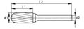 Rotačná fréza 2X56 6MM Oceľ S6