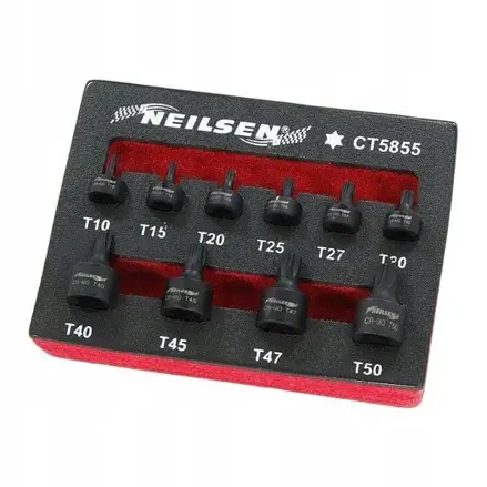 NÁRAZOVÉ KĽÚČA TORX T10-T50 KRÁTKY 1/4 3/8'