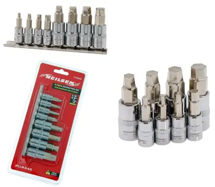 SADA VYSÁVACÍCH BROTOKOV PRE OSTROJOVANÉ POŠKODENÉ SKRUTKY IMBUS HEX 3-10mm