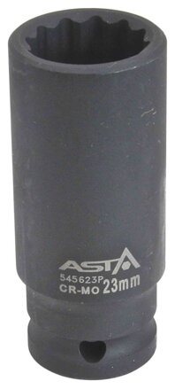 Rázový nadstavec 1/2'' - 23mm - (12-hranný) - Dlhý