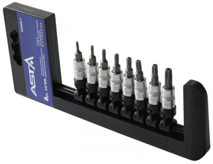 Sada 8ks nadstavcových bitov TORX TAMPER - 1/4''L=37 