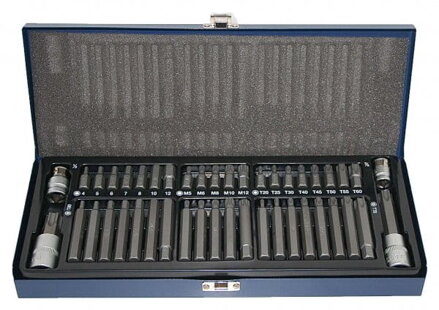 Sada 44ks bitov TORX SPLINE HEX XZN 