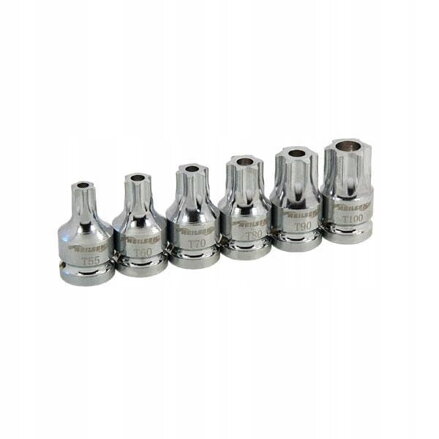 Nadstavce Torx s otvorom 6ks T55-T100 