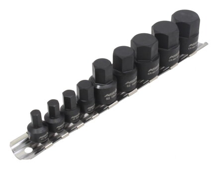 NÁRAZOVÉ ZÁSUVKY SADA ŠESTIHRANNÝCH ZÁSUVKOV METRIC 6-19MM 1/4 3/8
