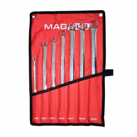 Extra dlhé očkové kľúče 8–24 mm 7 ks na napínače a kladky dlhé dielenské kľúče Magnus