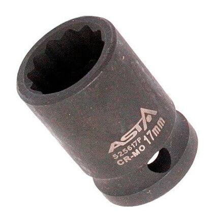12-hranný rázový krátky nadstavec 17MM 1/2" 