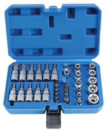 Sada 34ks nadstavcových kľúčov a bitov TORX - 3/8″