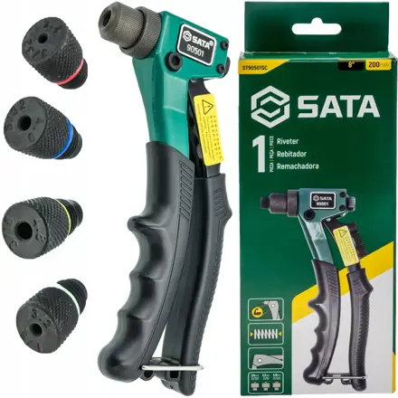 SATA MANUÁLNA NITOVAČKA KRÁTKA 2,4-4,8 mm 8″ S ADAPTÉRMI