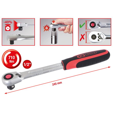 Račňa 1/2" Slimpower 72 zubov