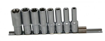 Sada dlhých nadstavcov E-TORX E10-E24 - 1/2"