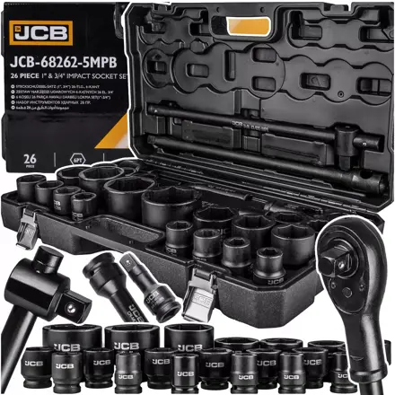 SADA RÁZOVÝCH KĽÚČOV 3/4″ a 1″ (26EL) (6UHLOVÝ) V PÚDRE 17-65mm