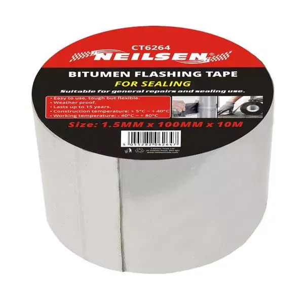 BITUMINÁLNA TESNIACA PÁSKA STRIEBORNÁ 100mm x 10m Neilsen BITUMINÁLNA TESNIACA PÁSKA STRIEBORNÁ 100mm x 10m Neilsen