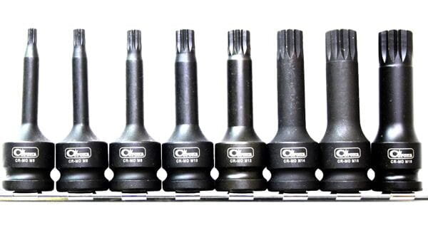 Rázové nadstavce 1/2" - SPLINE - M5-M18 Rázové nadstavce 1/2" - SPLINE - M5-M18