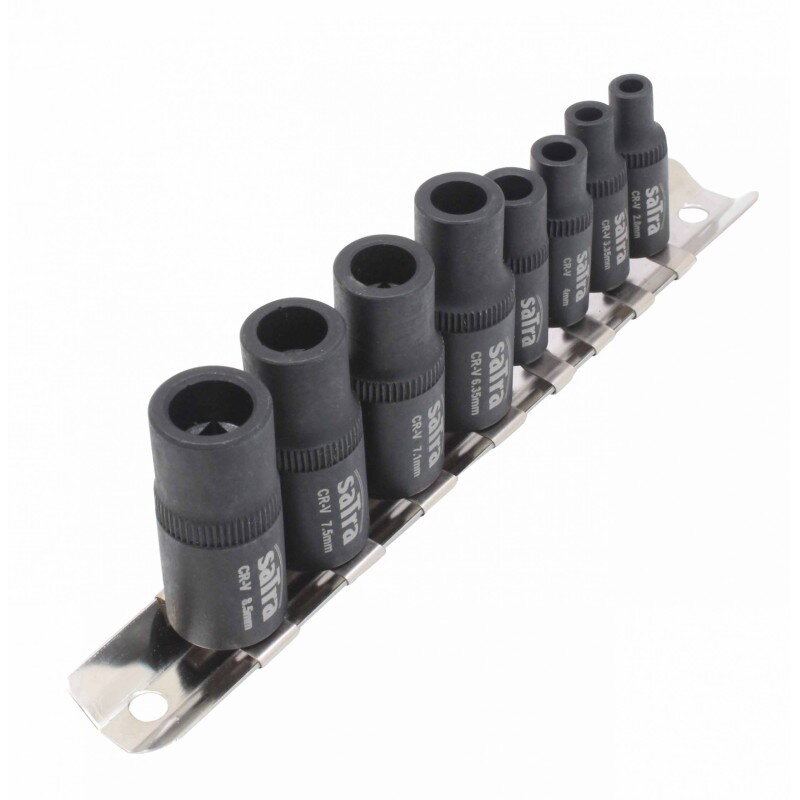 Nástrčné hlavice na závitníky s magnetickým uchytením 1/4" a 3/8" (8 ks) – Satra