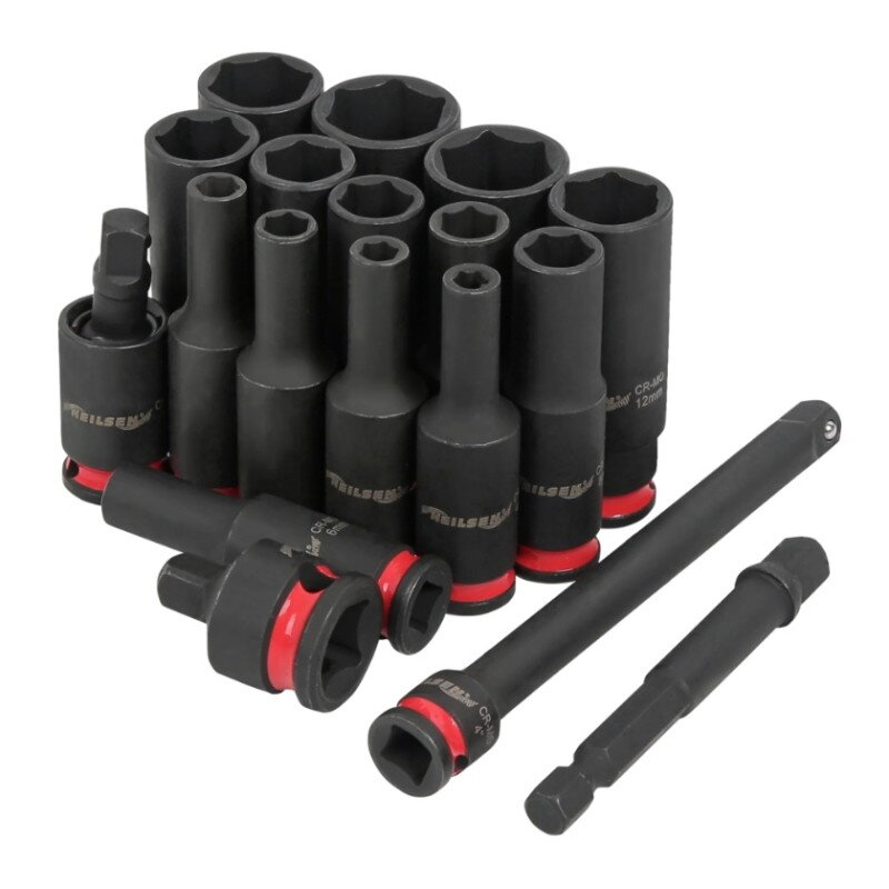 Súprava dlhých rázových hlavíc 1/4" Cr-Mo 18 ks (4–15 mm) – Neilsen